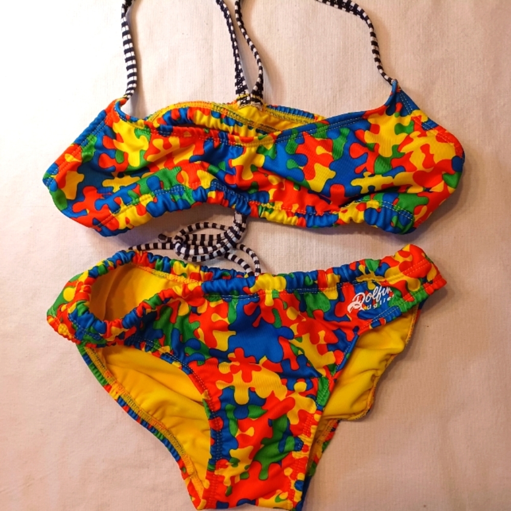 Dolfin, Sport Bikini, Jigsaw Pattern, Women's M